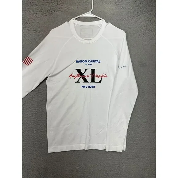 Figs Shirt Adult Medium White Seamless Crew Neck Tee Long Sleeve T-Shirt Mens